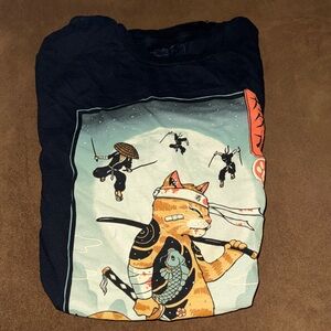 Threadless Black Graphic Logo Tee with Faded White Print